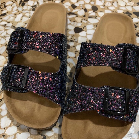 glitter beach sandals